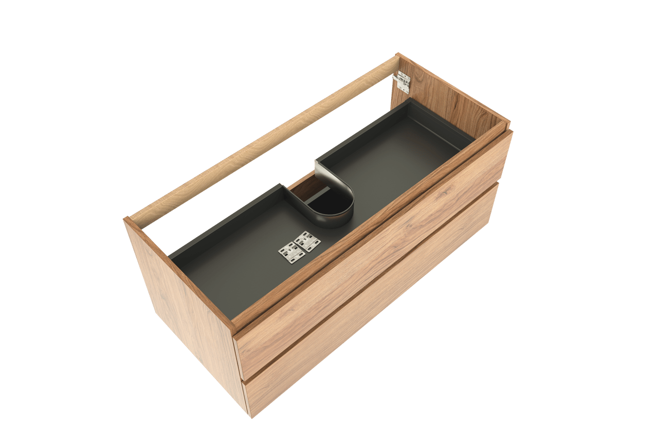 Balmani Lucida zwevende wastafelonderkast 120 x 55 cm teak 2 lades