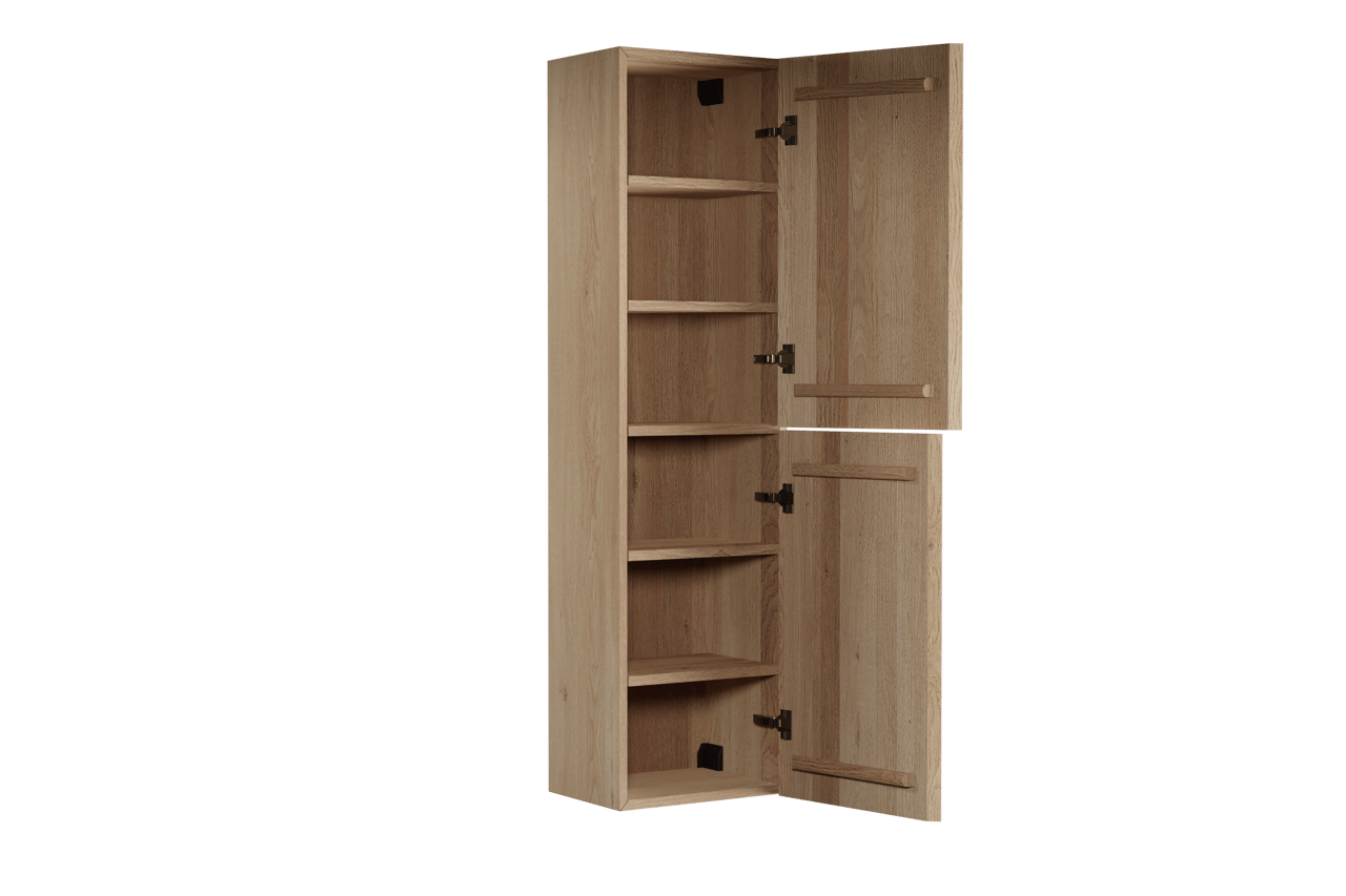 Balmani Forma zwevend badkamerkast natuur eik 42 x 30 x 150 cm vert. asym. groef
