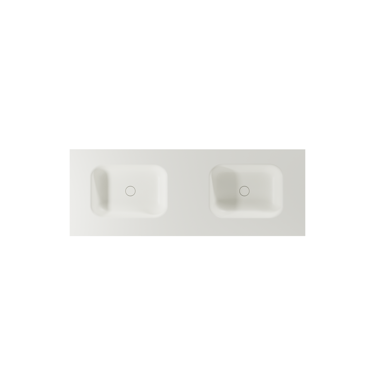 Balmani Arcato dubbele wastafel matte Solid Surface 150 x 55 cm, exclusief crepine