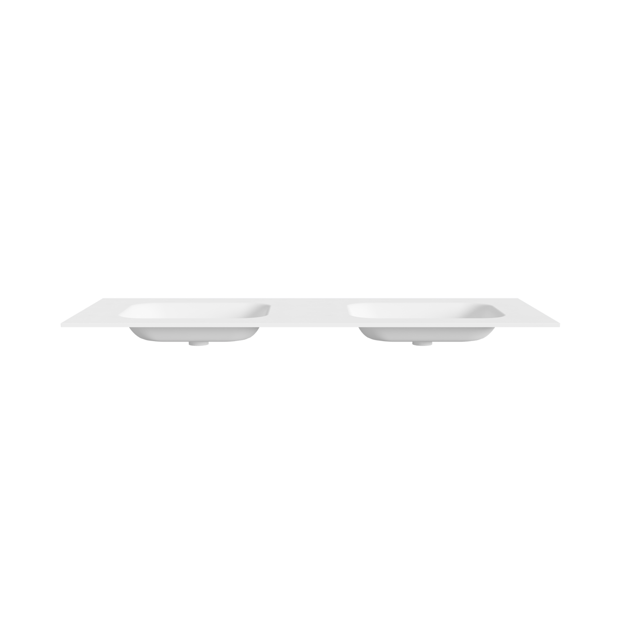 Balmani Tablo Arcato dubbele wastafel matte Solid Surface 150 x 55 cm, inclusief crepine