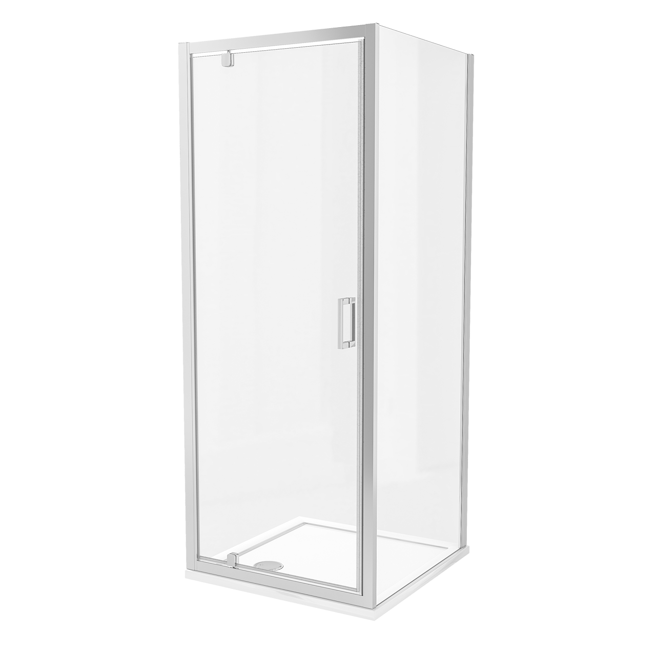 Luca Varess Vidor Eckdusche: Drehtür: 80 x 80 cm, Klarglas, Chromprofil