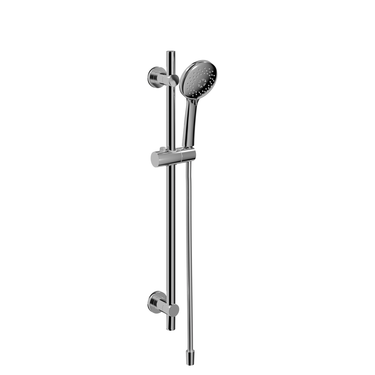 Blaufoss Bodan Duschstange 70 cm mit Brausekopf 11 cm, 3 Strahlarten, Chrom Glänzend