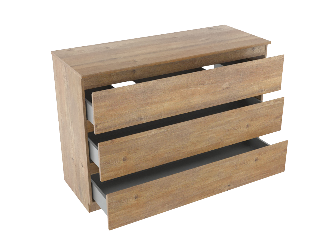 Linie Lado freistehendes Möbelstück Set: 120 x 46 cm, Naturbelassene Eiche, mit Lado Einzel- oder Doppel Waschtischplatte, Melamin Naturbelassene Eiche