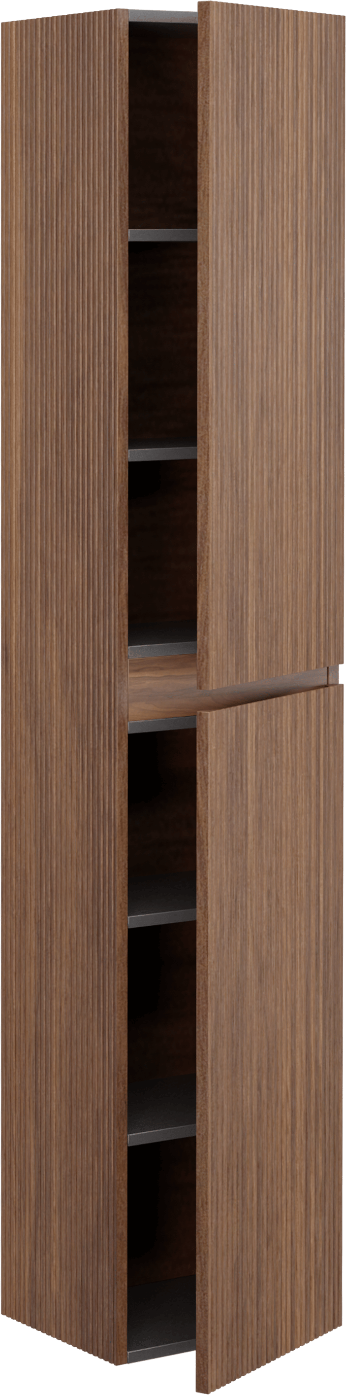 Linie Lado Ribs colonne salle de bains suspendu noyer 35 x 30 x 170 cm nervure sym. vert.