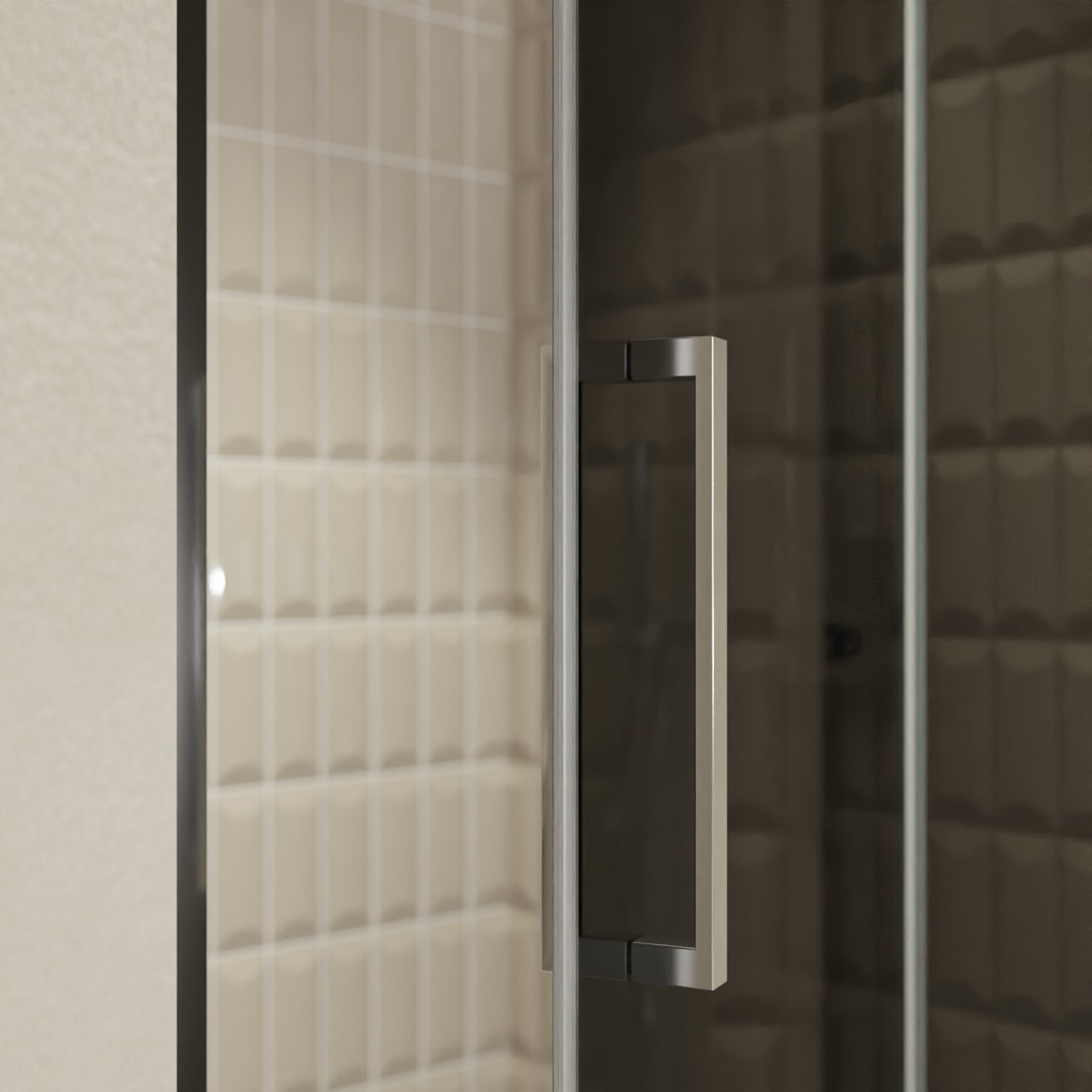 Balmani Senses Design douche draaideur rechts 120 cm x 210 cm Rookglas, Chroom profielen, met coating