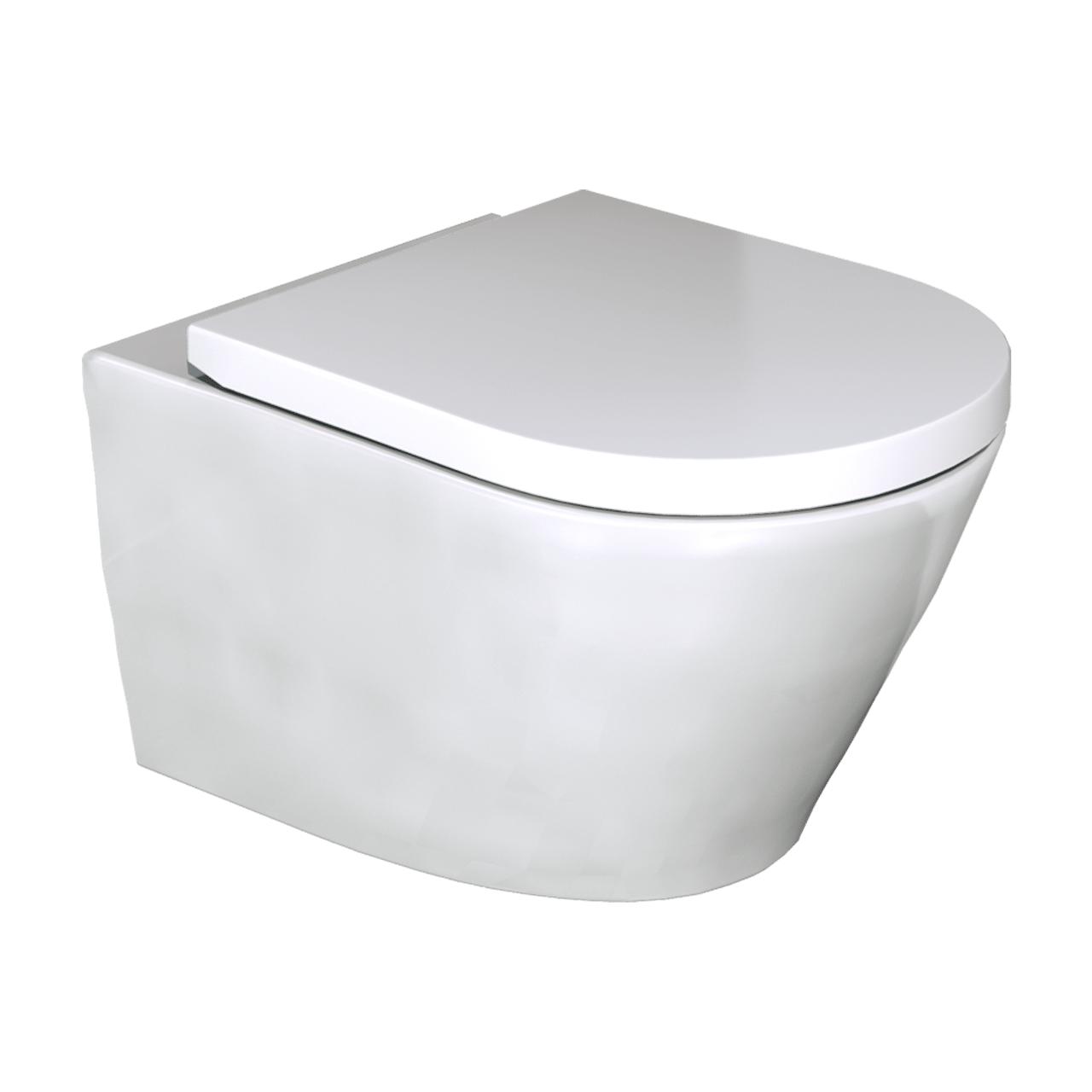 WC Set: Luca Varess Calibro Hänge WC, Weiß glänzend, spülrandlos, inkl. Medio WC Sitz, Burda Element für Wand-WC mit Geberit Sigma UP320 Spülkasten und Luca Varess Betätigungsplatte