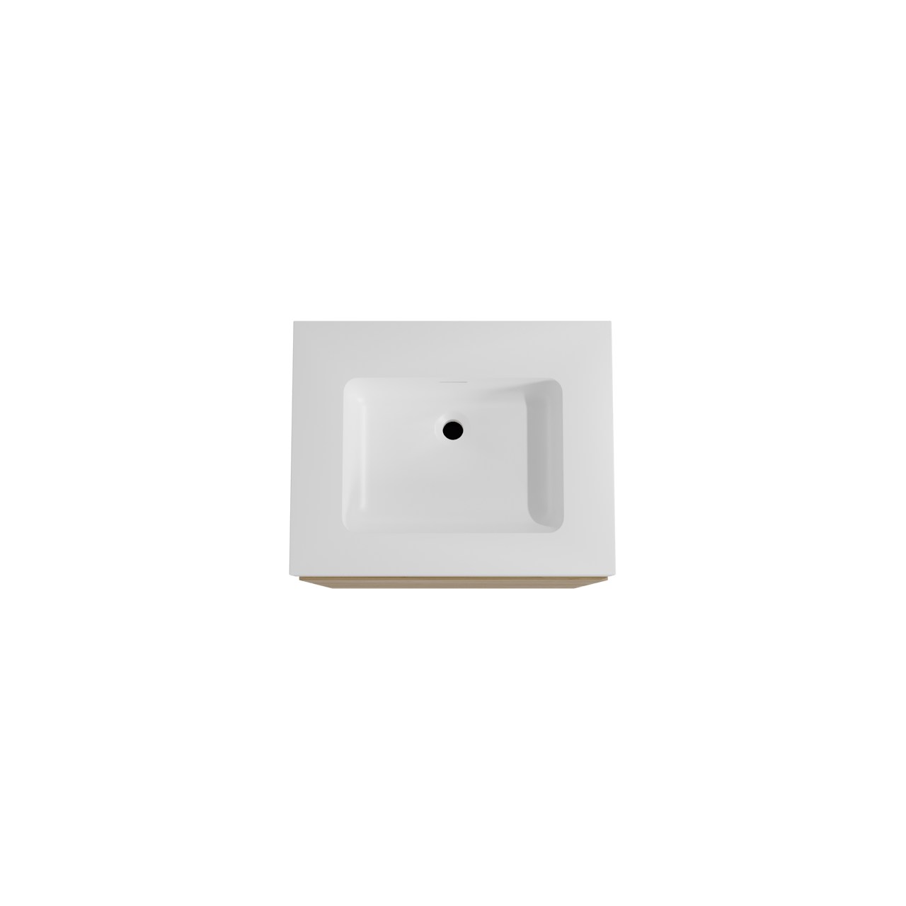 Storke Edge staand badmeubel 65 x 52 cm ruw eiken met Mata High enkele wastafel in solid surface mat wit