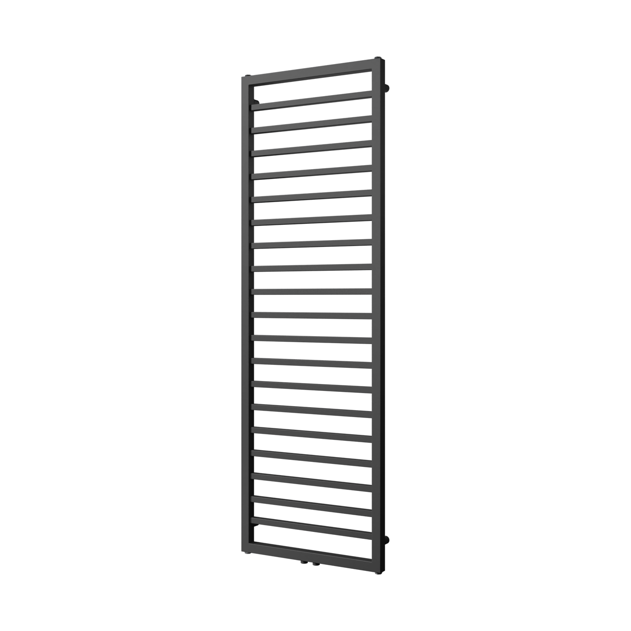 Vipera Listona enkele handdoekradiator 180 x 50 cm zowel elektrisch als cv mogelijk mat zwart zij- en middenaansluiting 911W