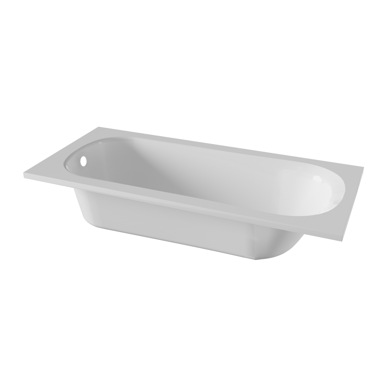 Linie Tessa baignoire encastrable mono 180 x 80 cm acrylique Blanc Brillant