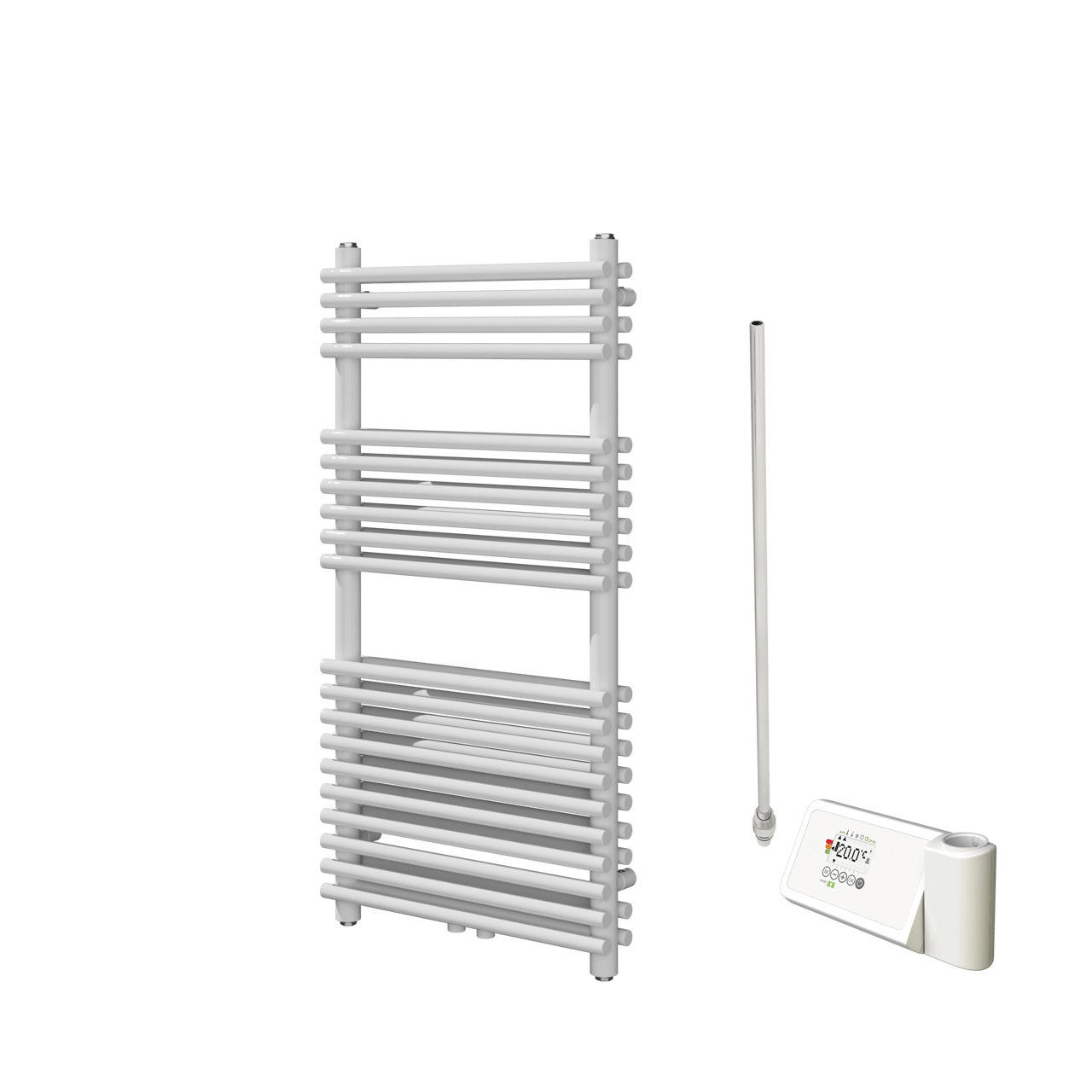 Vipera Alegria sèche-serviettes Doublé 50 x 100 cm chauffage électrique blanc brillant raccordement latéral et central possible 750W, résistance incluse