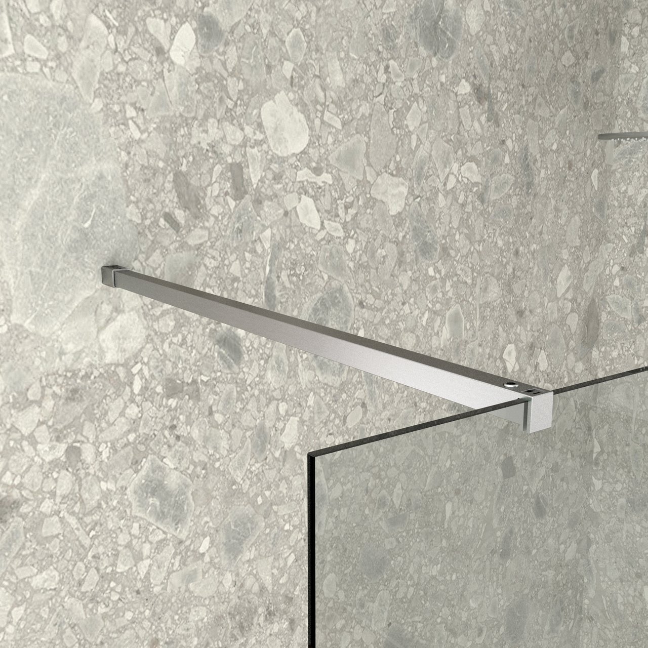 Balmani Modular inloopdouche 110 x 200 cm helder glas geborsteld inox profiel