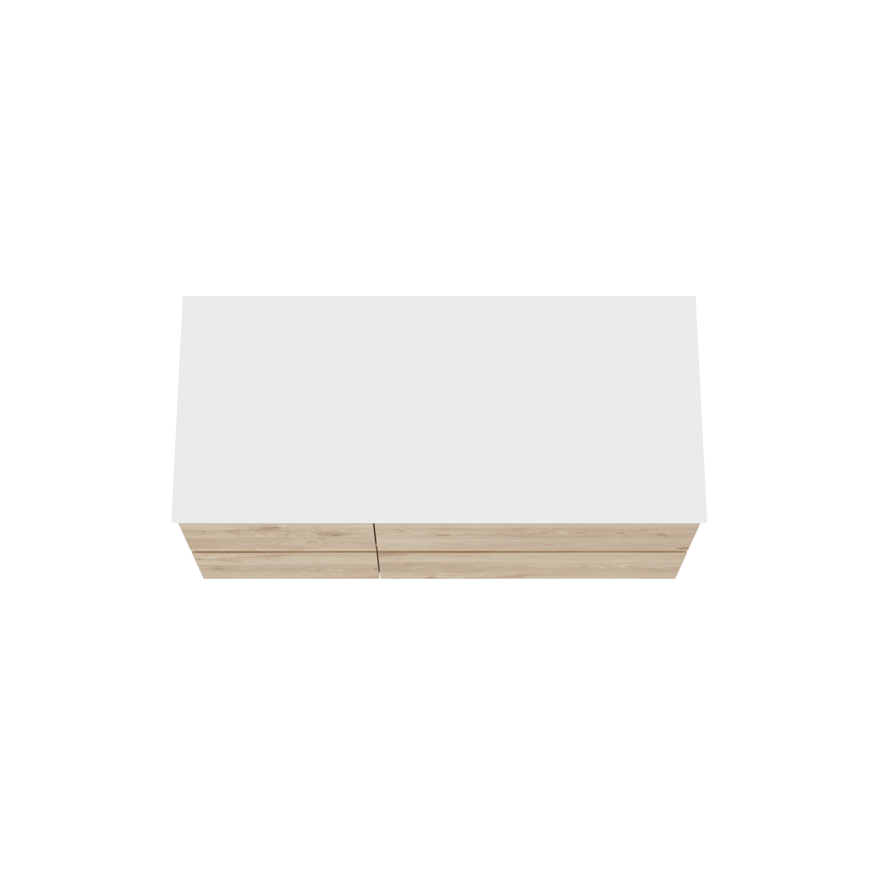 Balmani Lucida meuble salle de bains suspendu 120 x 55 cm chêne brut avec Stretto tablette simple ou double en solid surface blanc mat