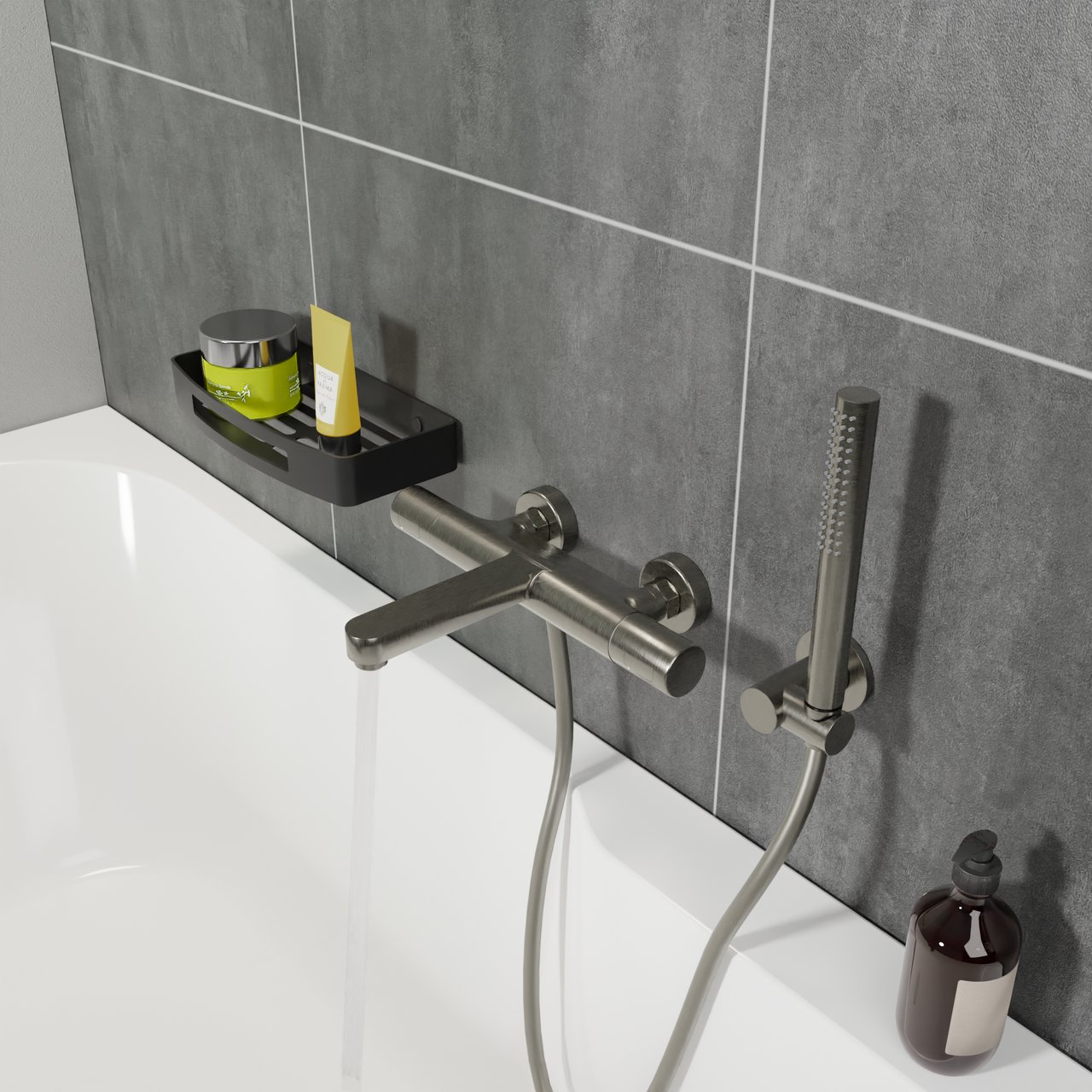 Blaufoss Round pommeau de douche 1 fonction jet Brushed GunMetal