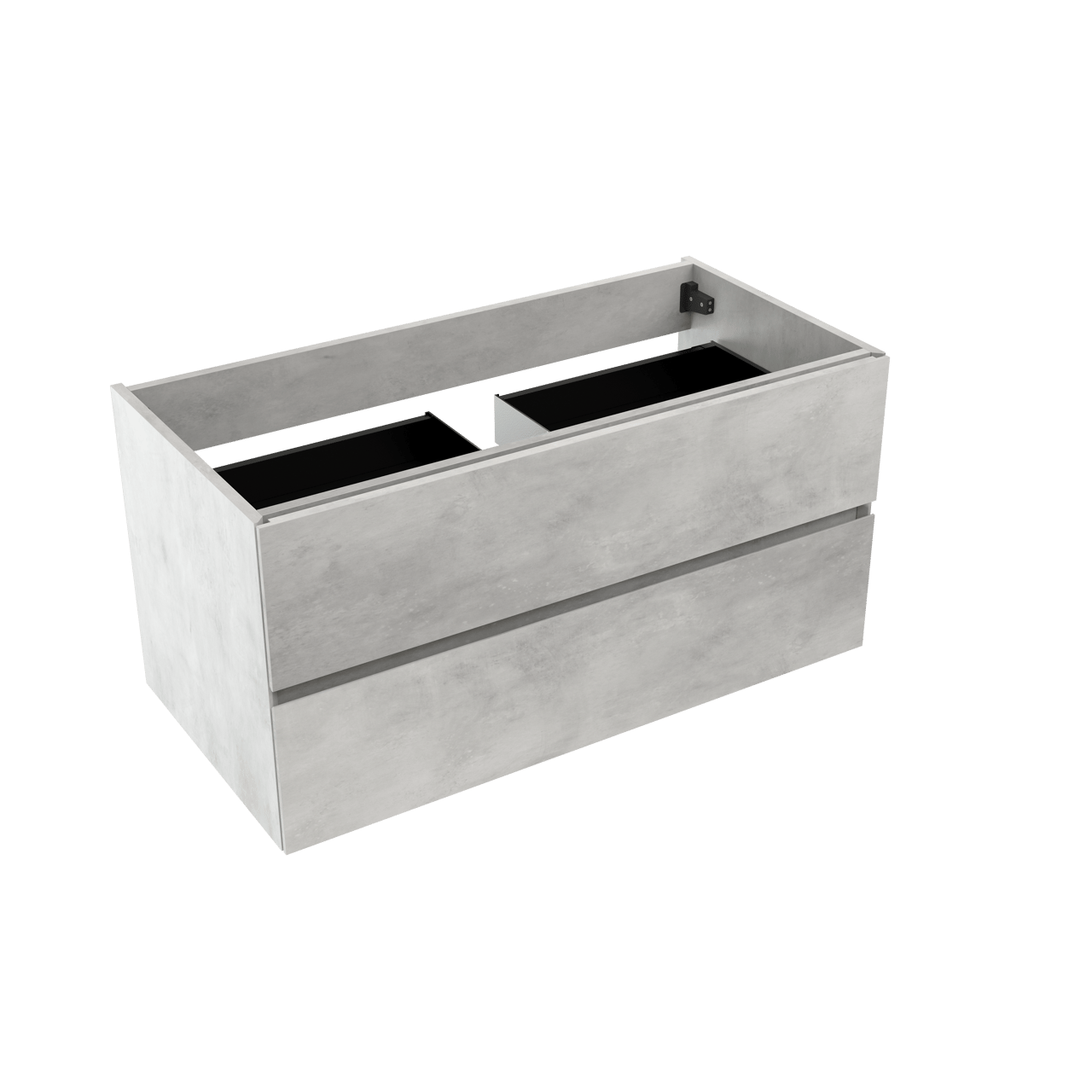 Storke Edge zwevende wastafelonderkast 105 x 52 cm beton zilvergrijs 2 lades