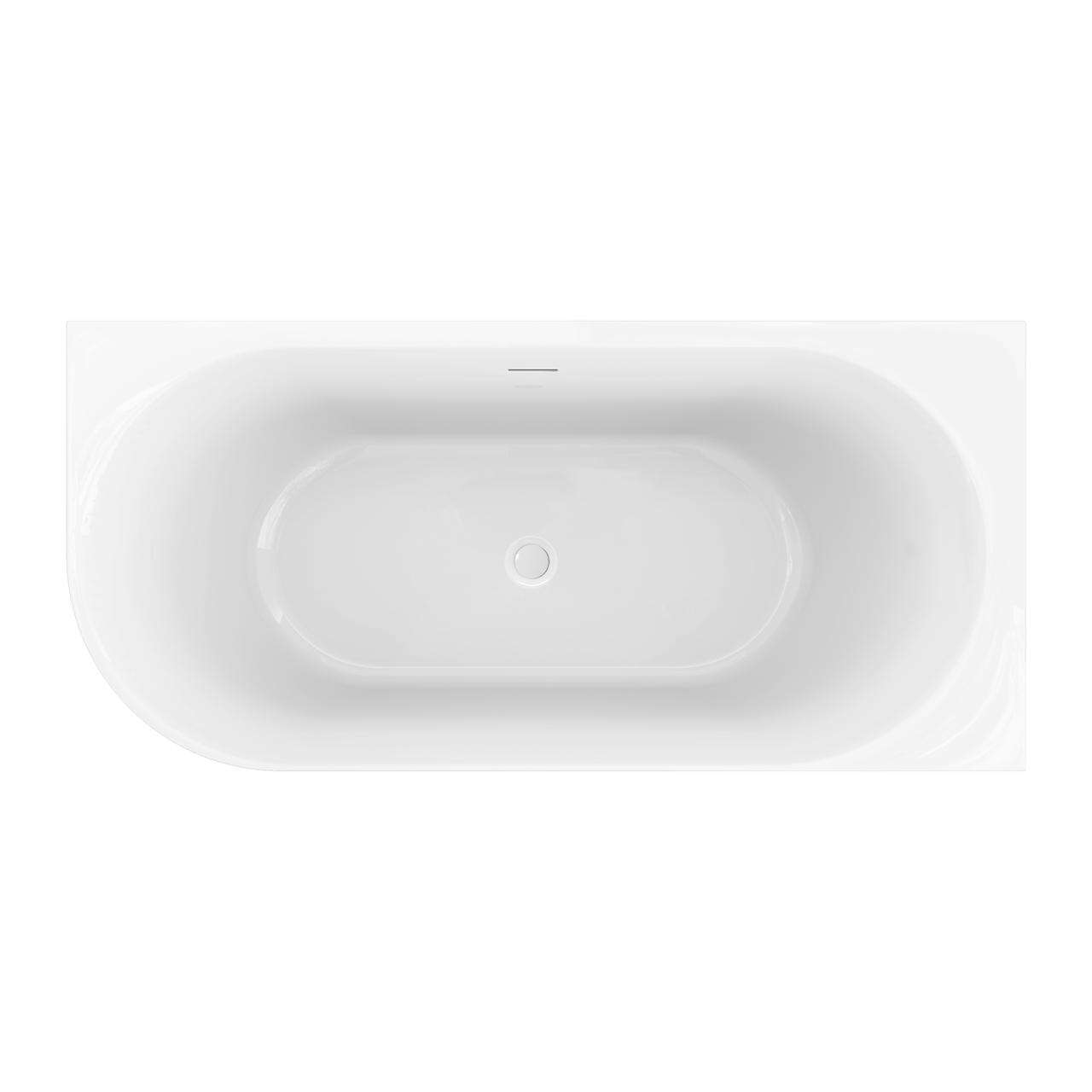 Luca Varess Otello baignoire d'angle droite duo 180 x 85 cm acrylique Blanc Brillant, bonde incluse