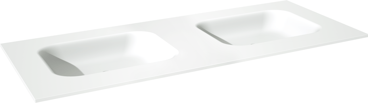 Balmani Tablo Arcato double vasque Solid Surface mat 135 x 55 cm, crépine non incluse