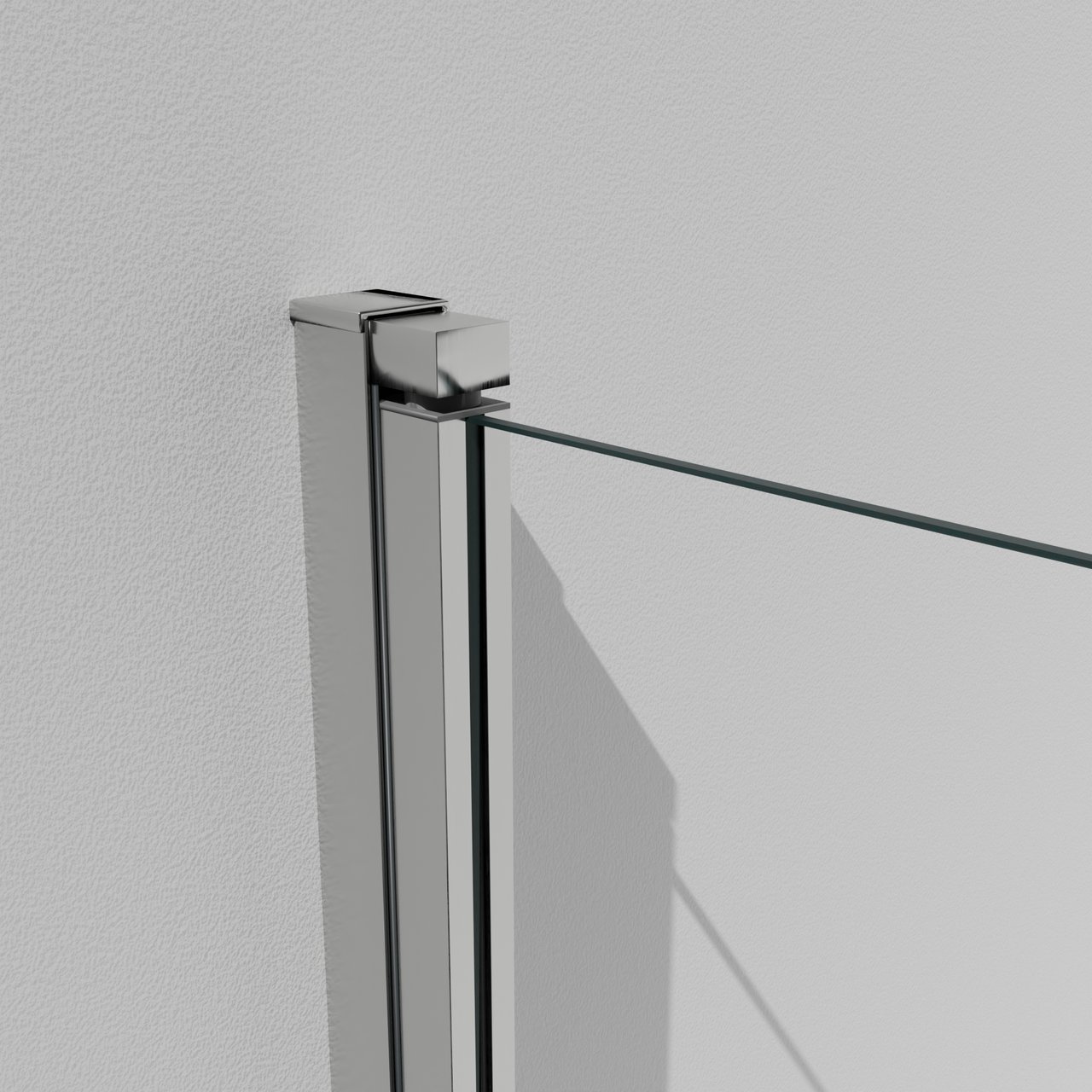 Luca Varess Kuresa zweiteilige zusammenklappbare Badewannenaufsatz: 120 cm, Klarglas mit mattiertem Streifen, Chrom Profil