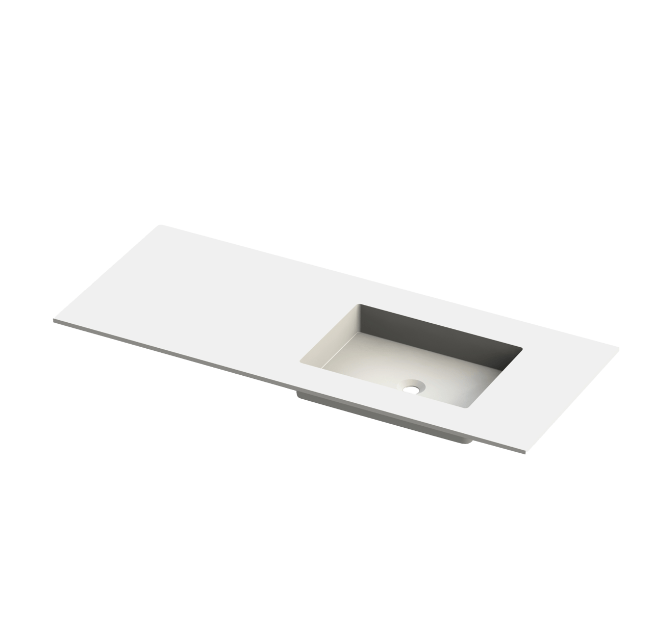 Balmani Tablo Stretto Waschtisch, rechts, Solid Surface matt, 135 x 55 cm