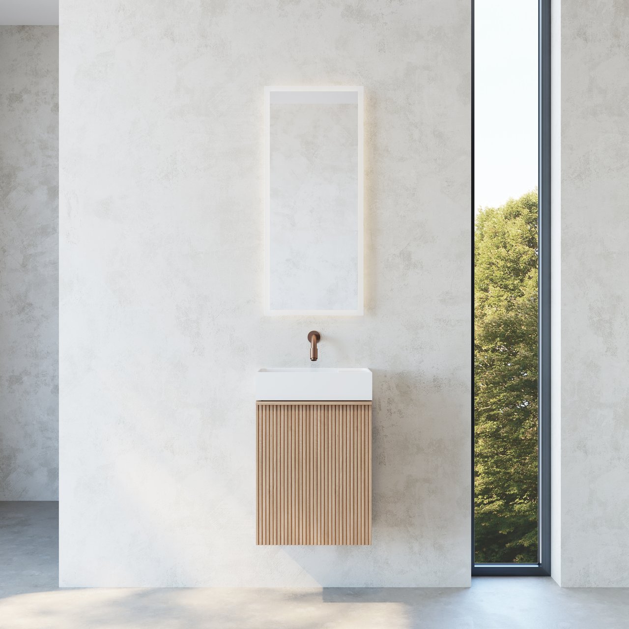 Balmani Forma zwevende toiletmeubelkast 42 x 21 cm natuur eik