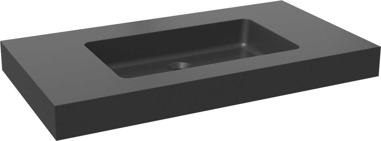 Storke Scuro High enkele wastafel mat kwarts 95 x 52 cm