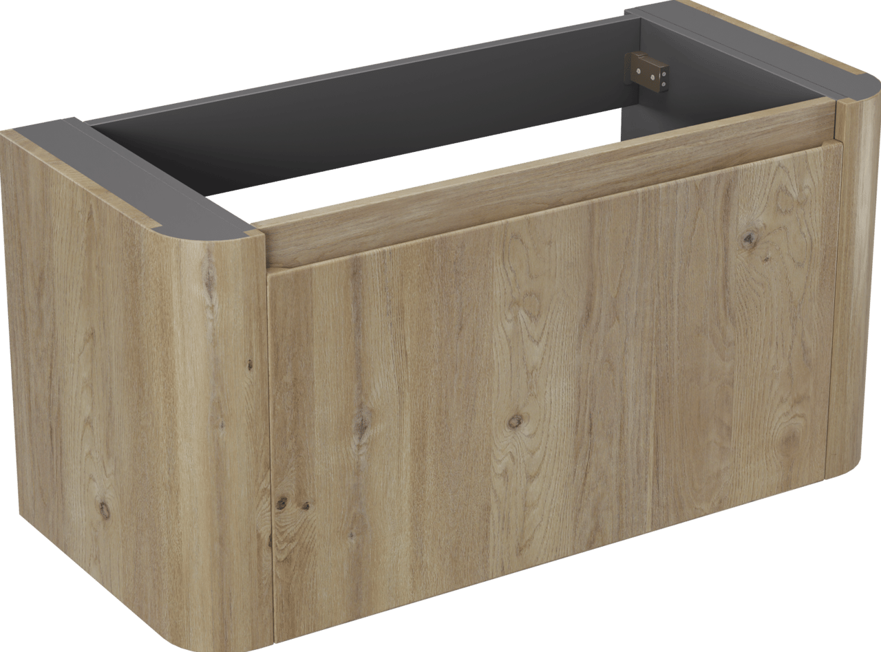 Storke Soft meuble sous-lavabo suspendu 100 x 46 cm Chêne brut 2 tiroirs