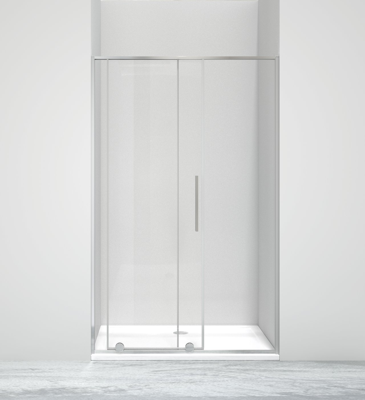 Luca Varess Morano porte coulissante 120 x 190 cm verre transparent profil chrome brillant