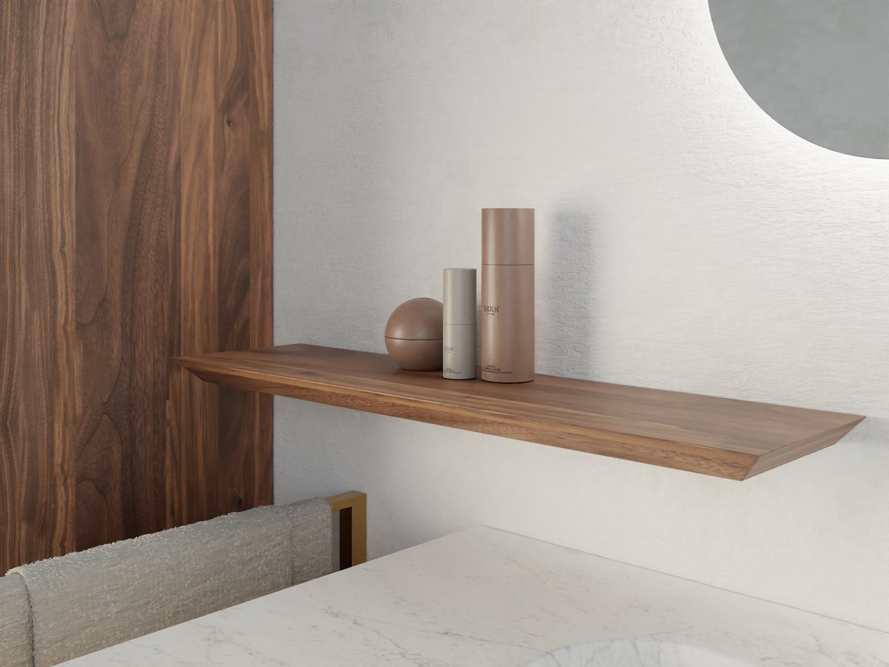 Balmani Mitra wandplank fineer notelaar 60 x 16 cm