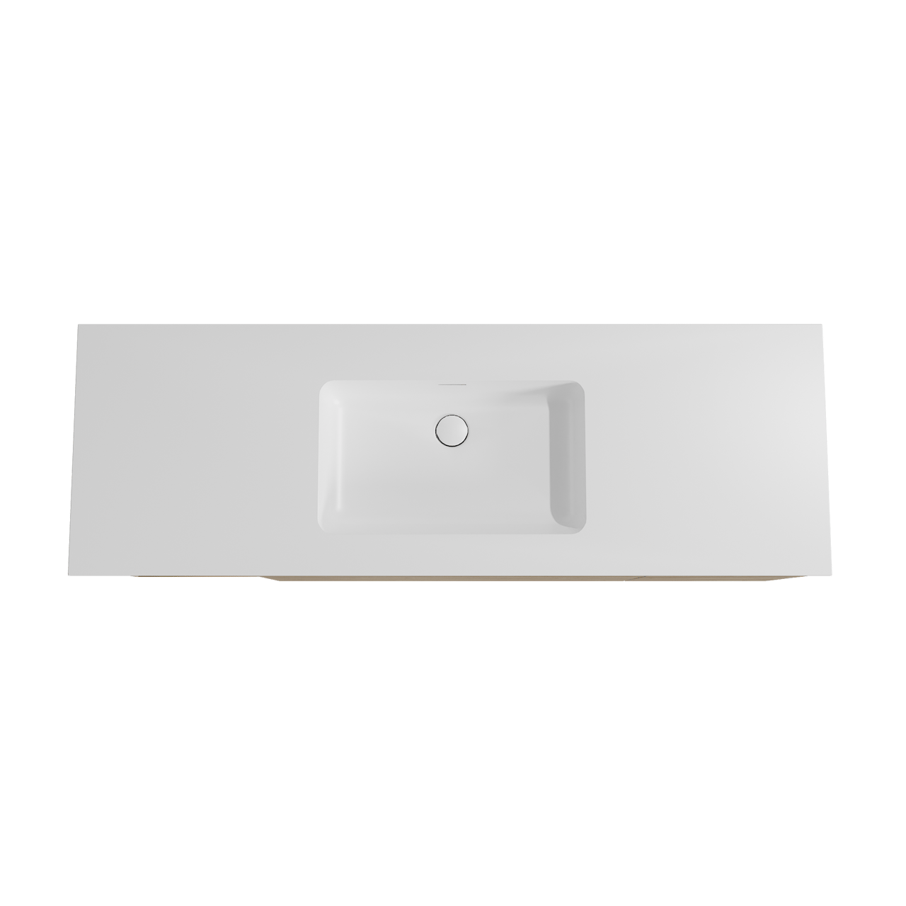 Storke Edge meuble salle de bains suspendu 155 x 52 cm chêne brut avec Mata plan simple en solid surface blanc mat