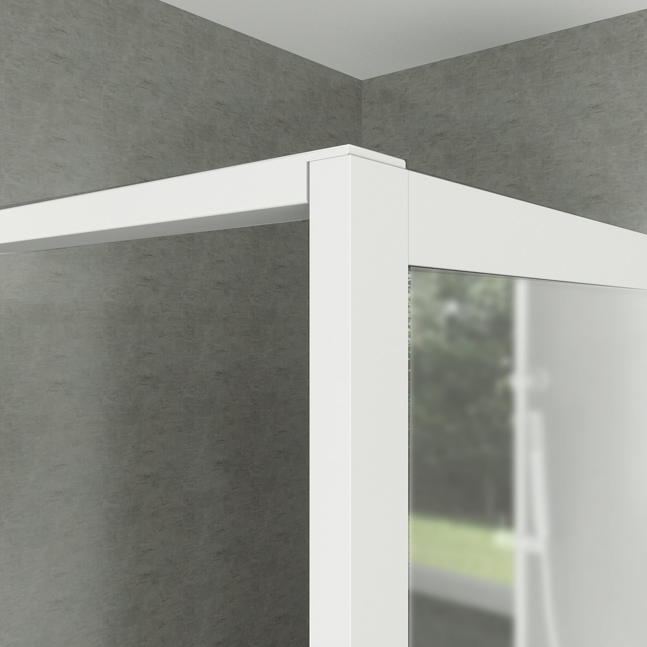 Balmani Framed inloopdouche 140 x 210 cm helder glas mat wit profiel