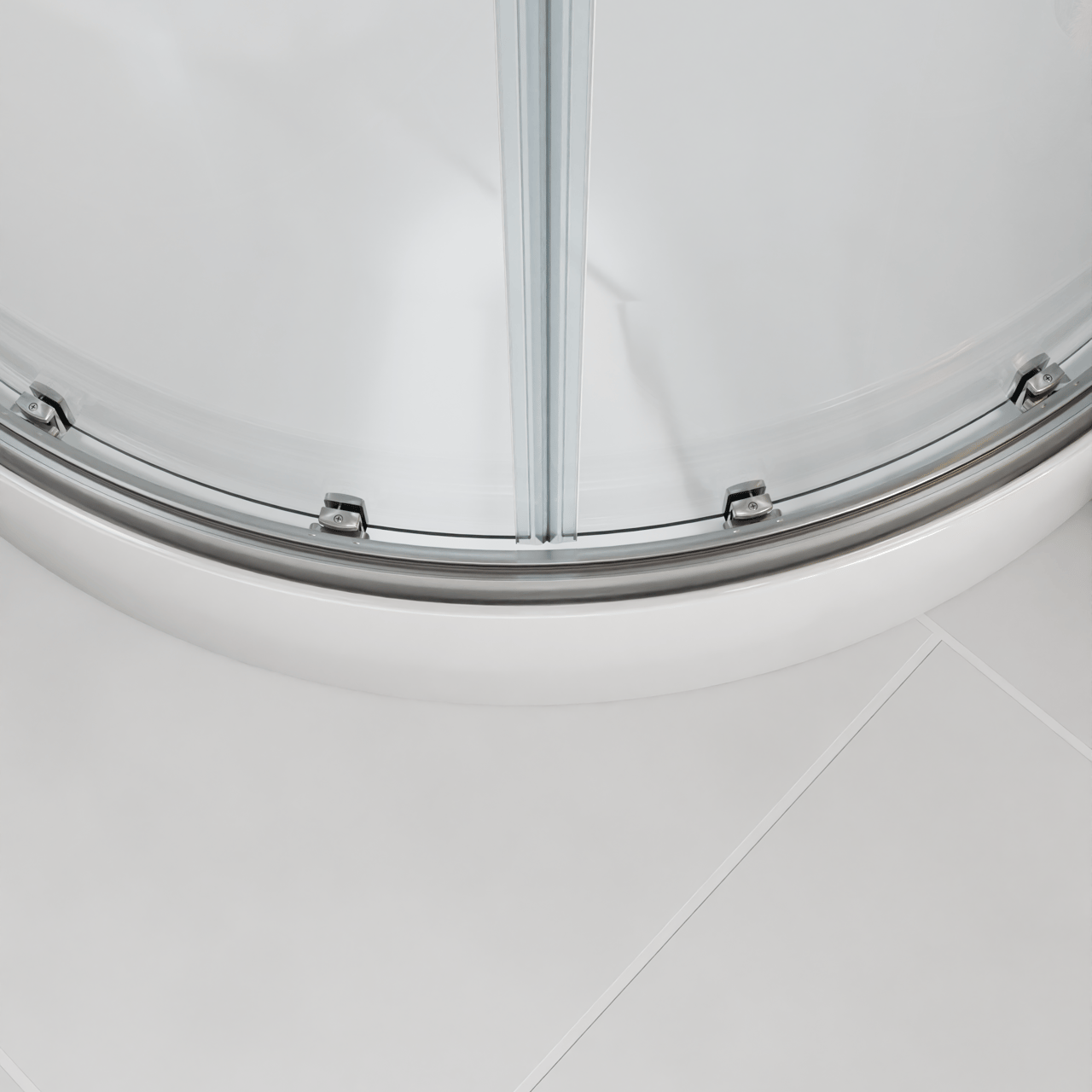 Luca Varess Talan kwartronde douchecabine met schuifdeuren 90 x 90 cm helder glas mat chroom profiel