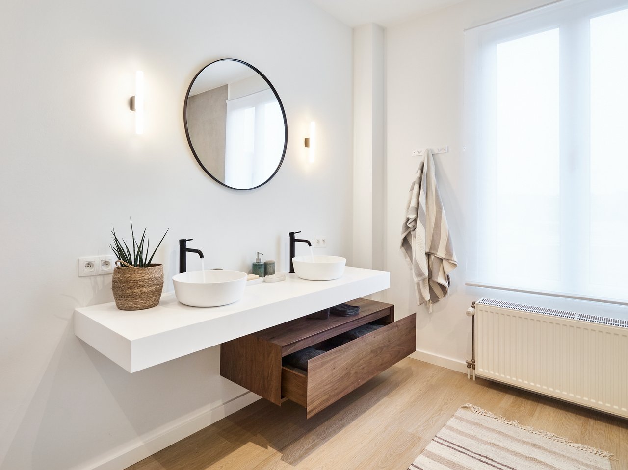 Balmani Mitra Elements meuble sous-lavabo suspendu 120 x 50 cm noyer Américain 1 tiroir