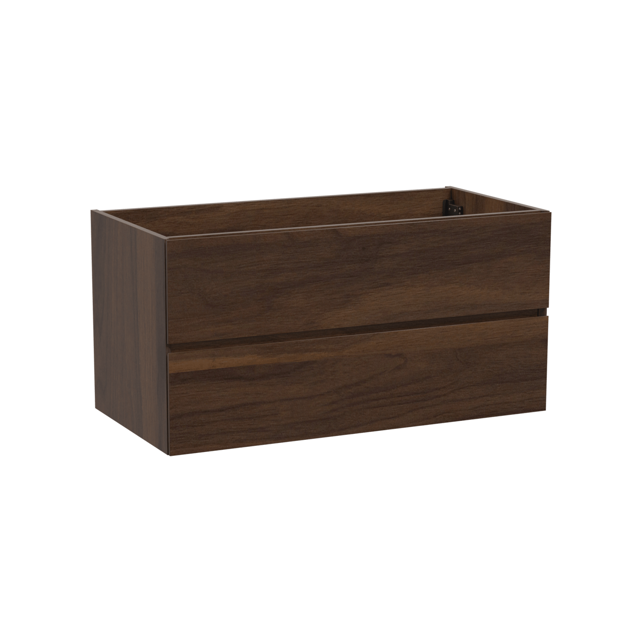 Storke Edge zwevende wastafelonderkast 105 x 52 cm notelaar 2 lades