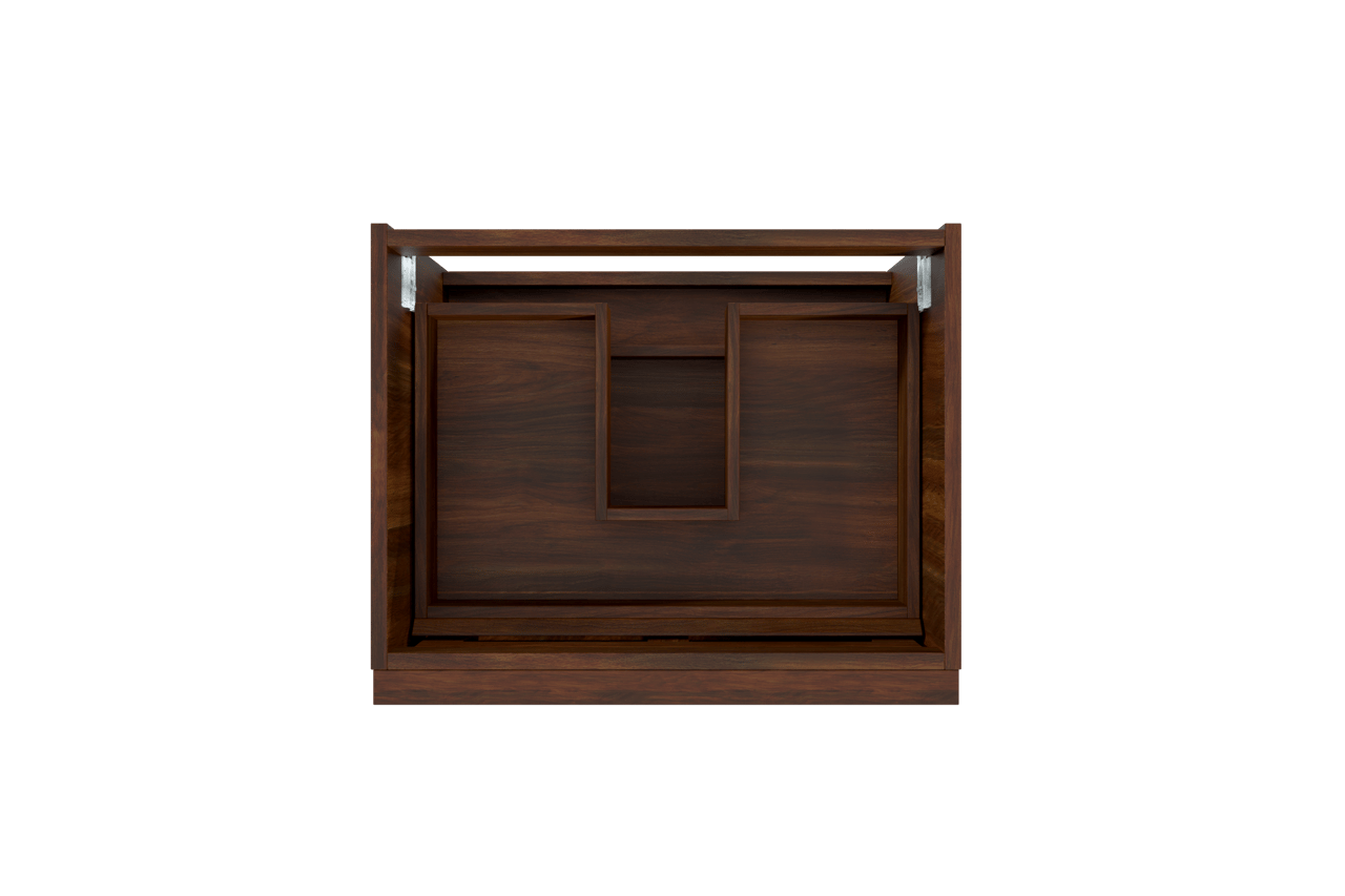 Balmani Forma zwevende wastafelonderkast 67,5 x 55 cm Amerikaans notenhout 2 lades vert. sym. groef