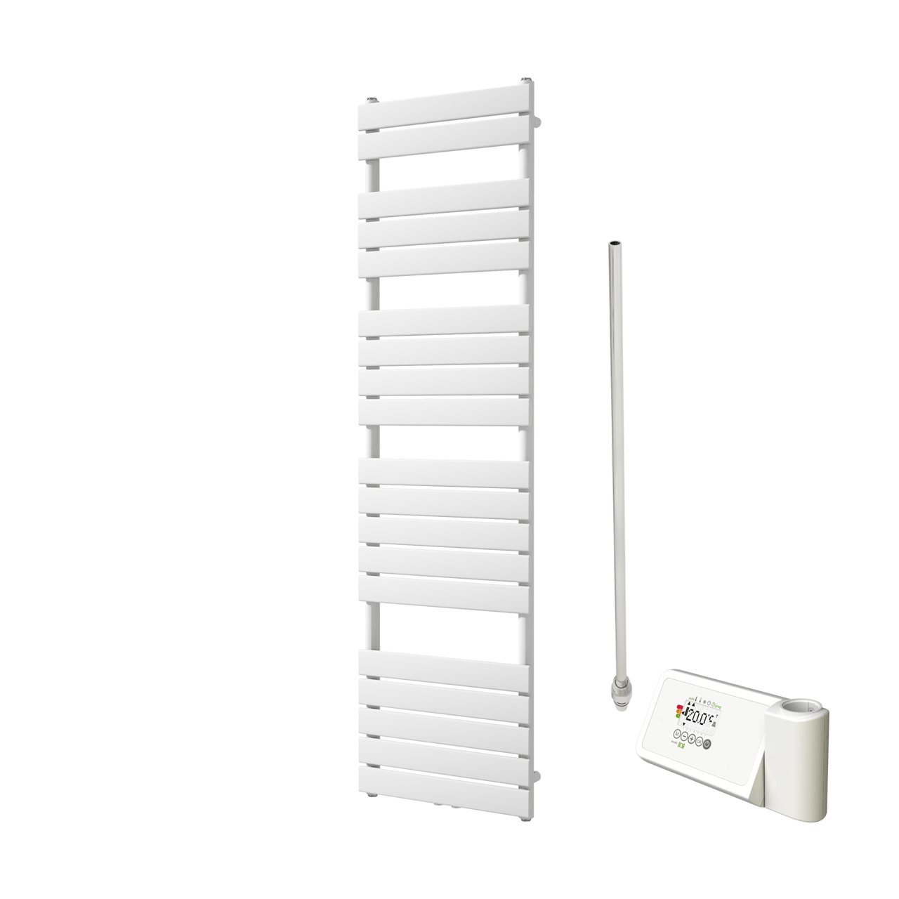 Vipera Vulcan sèche-serviettes Simple 50 x 180 cm chauffage électrique blanc mat raccordement latéral et central possible 750W, résistance incluse
