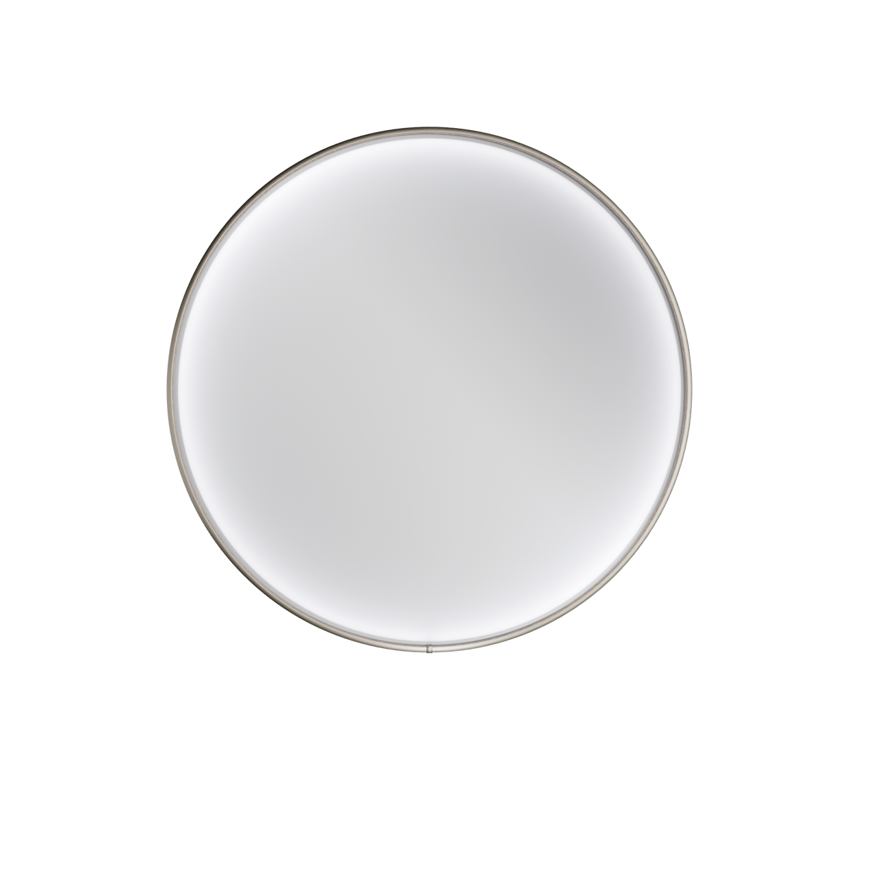 Balmani Secret rund Brushed Gunmetal Badezimmerspiegel Ø 80 cm mit Spiegelbeleuchtung und Anti-Beschlag Spiegelheizung