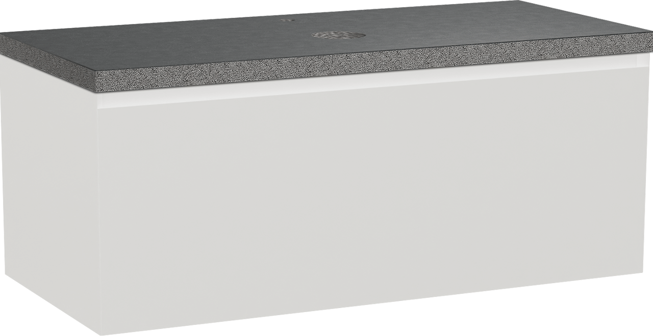 Balmani Idra by Mitra meuble salle de bains suspendu 120 x 55 cm blanc mat avec Rock tablette simple en granit noir