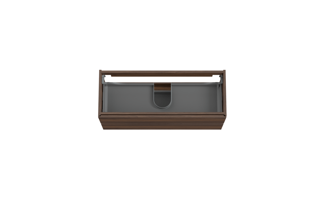Storke Edge hängender Waschbeckenunterschrank: 100 x 40 cm, Nussbaum, 2 Schubladen