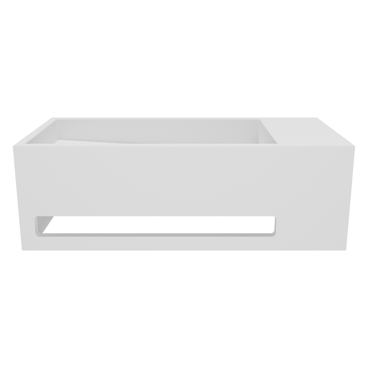 Balmani Mood High lave-mains 45 x 20 cm Solid Surface blanc mat avec porte-serviettes