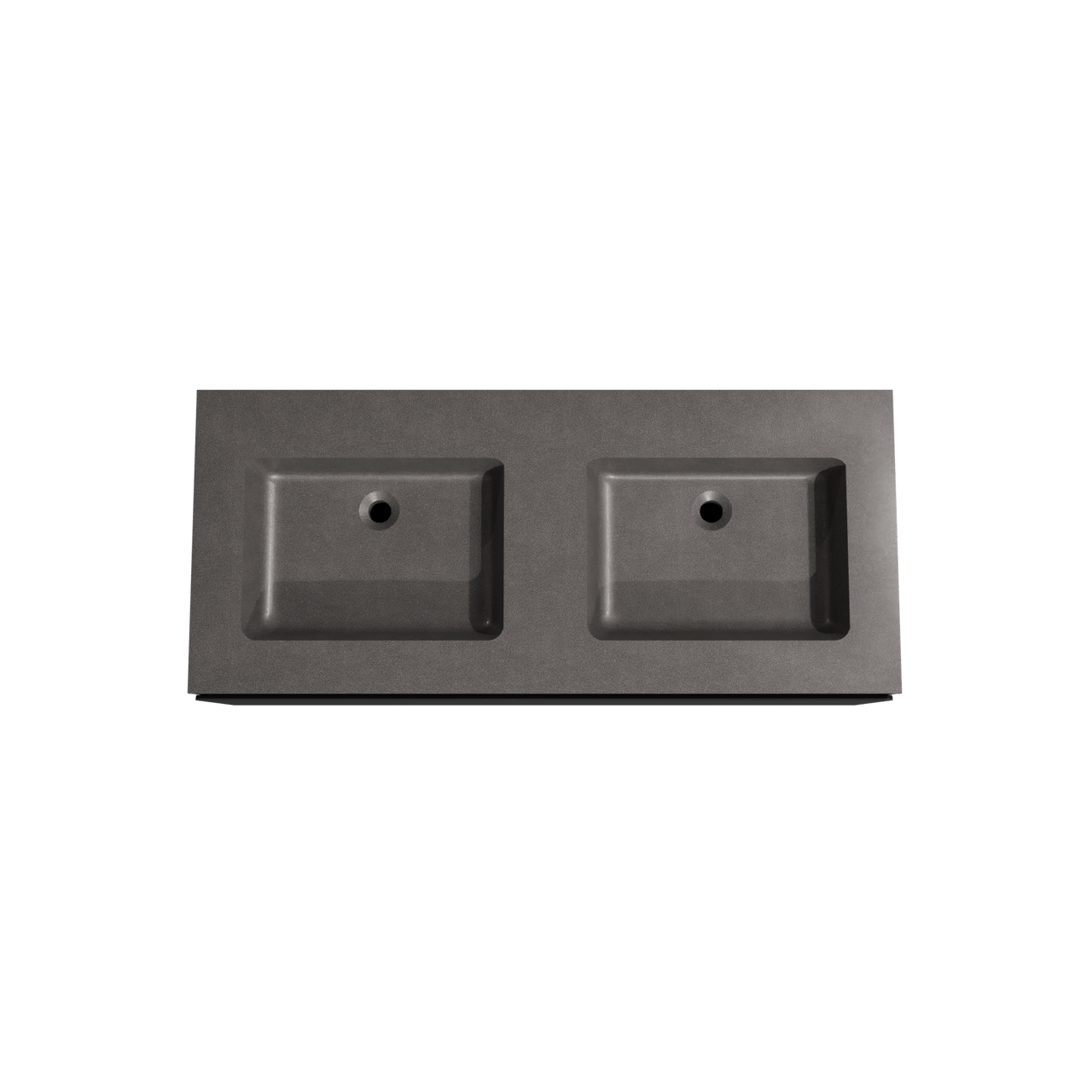 Storke Edge zwevend badmeubel 120 x 52 cm mat zwart met Scuro dubbele wastafel in kwarts mat zwart
