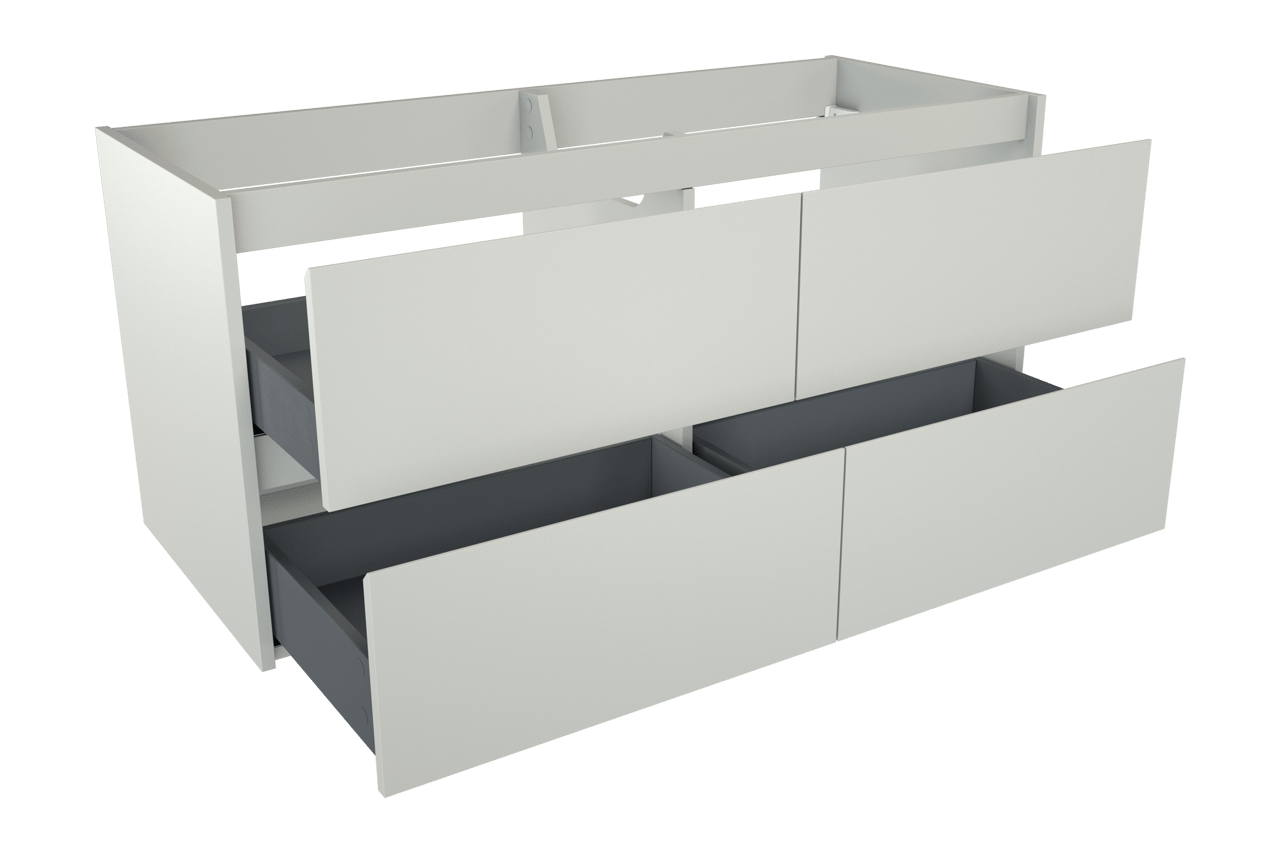 Storke Seda meuble sous-vasque suspendu 130 x 52 cm blanc mat 4 tiroirs
