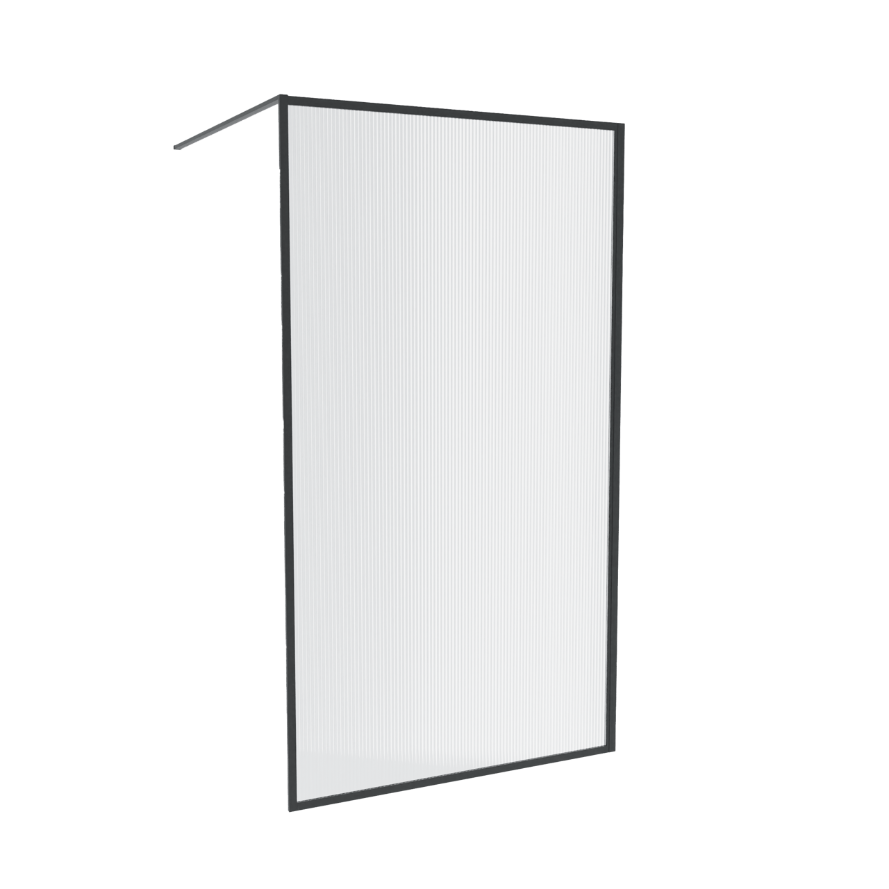 Balmani Framed Walk-In-Dusche 120 x 210 cm Relief Glas, inklusive Coating, matt schwarz Profil