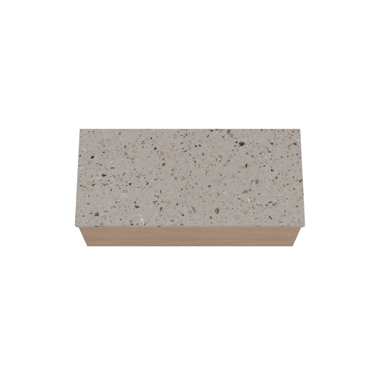 Balmani Forma meuble salle de bains suspendu 120 x 55 cm chêne naturel avec Stretto tablette simple ou double en terrazzo greige terrazzo, Nervure droite symétrique horizontale