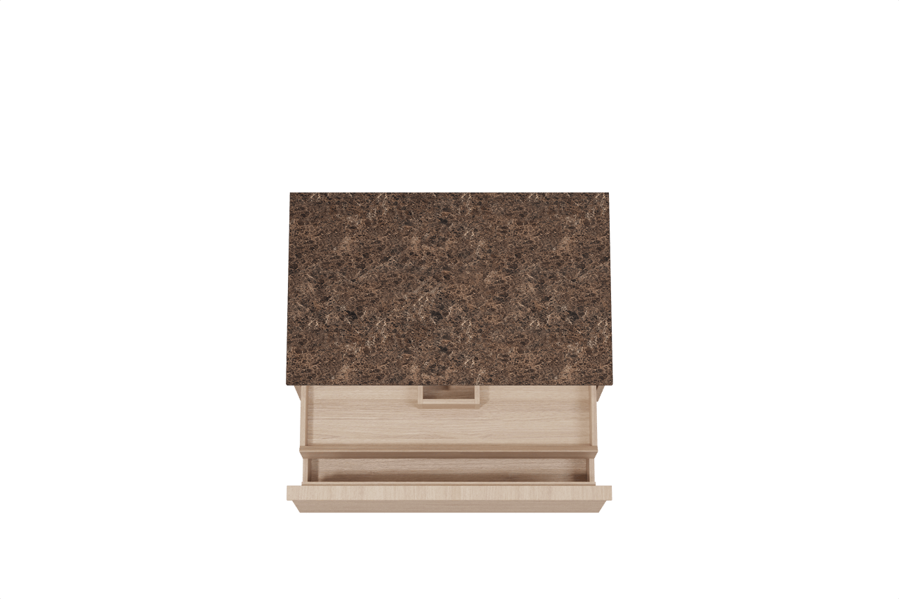 Balmani Forma meuble salle de bains suspendu 90 x 55 cm chêne naturel avec Stretto tablette simple en marbre dark emperador, Nervure droite symétrique horizontale