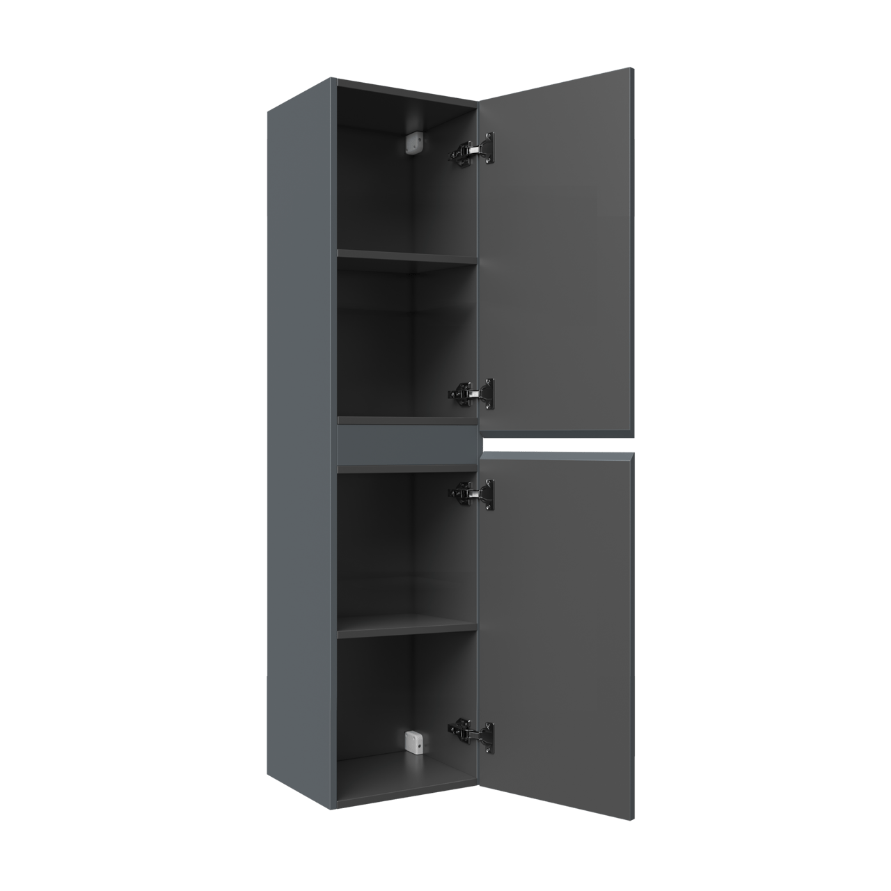 Linie Lado hängender Hochschrank zur Selbstmontage Blau Anthrazit 35 x 30 x 140 cm