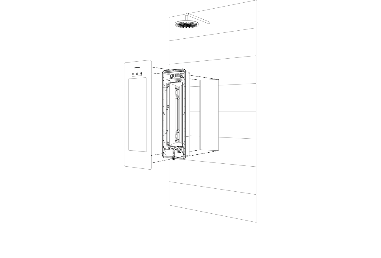 Sunshower One S Infrarot Unterputz black