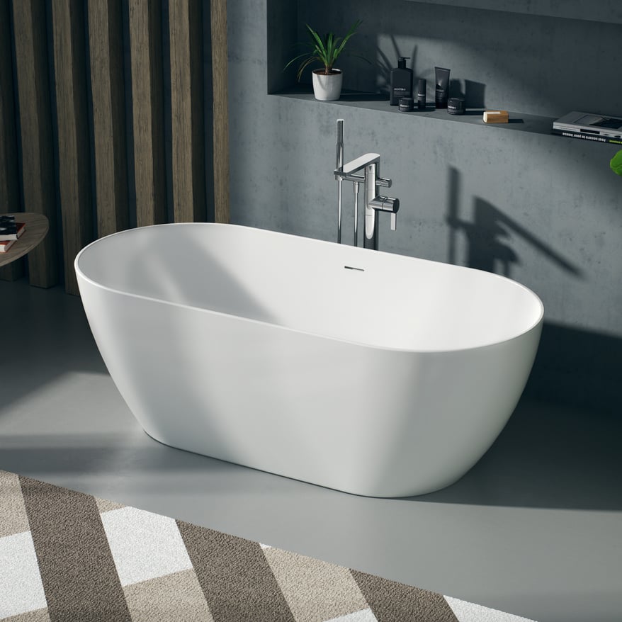 Duravit DuraKanto baignoire îlot ovale 170 x 80 cm solid surface blanc mat