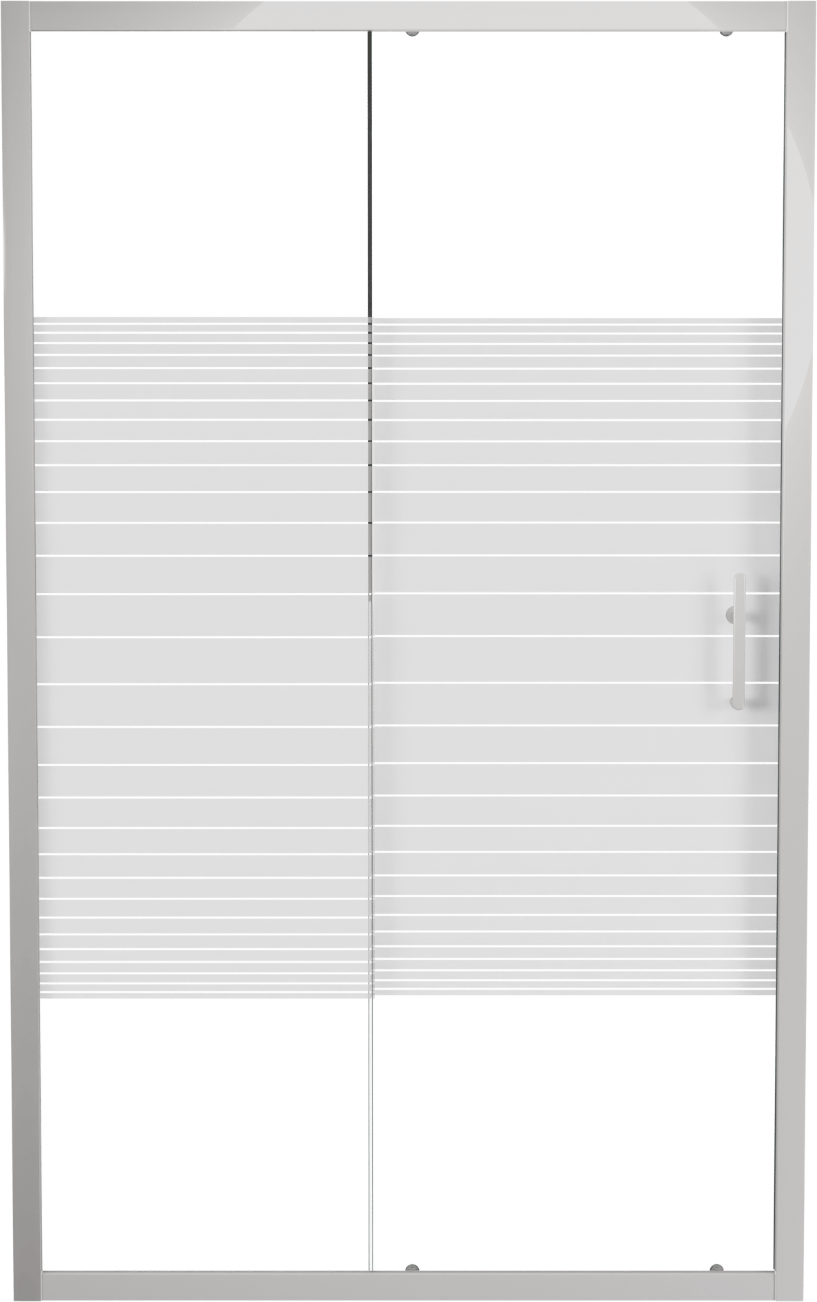 SanyOne Anton porte coulissante 120 cm x 190 cm verre À rayures profil blanc brillant