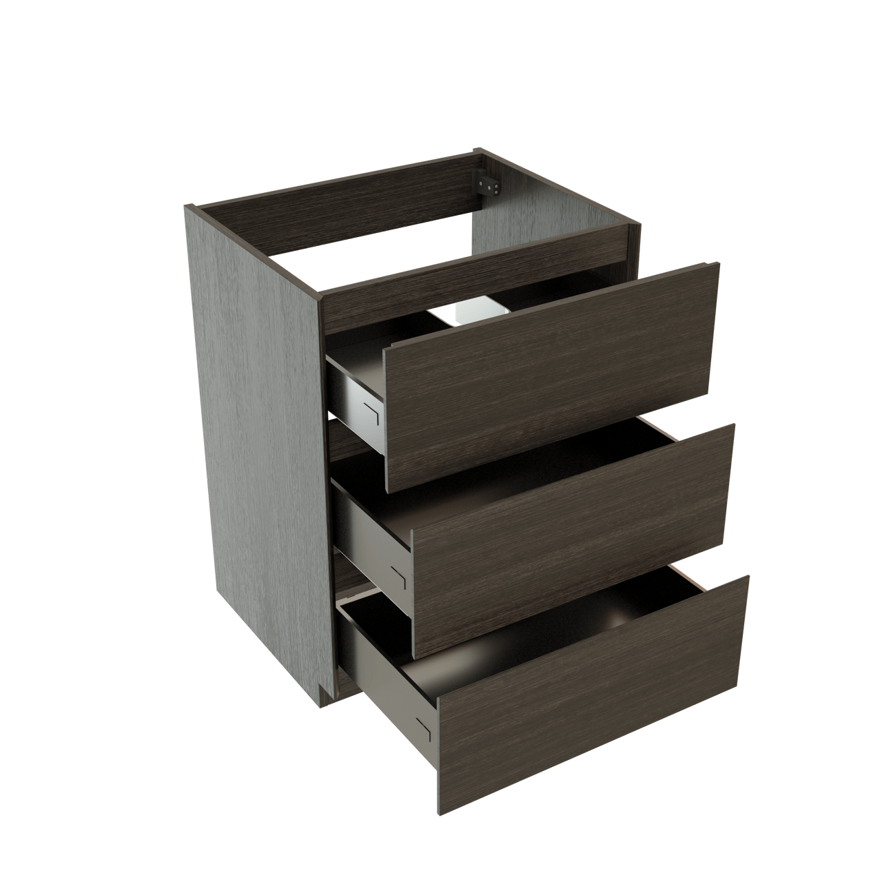 Storke Edge staande wastafelonderkast 65 x 52 cm donkere eik 3 lades