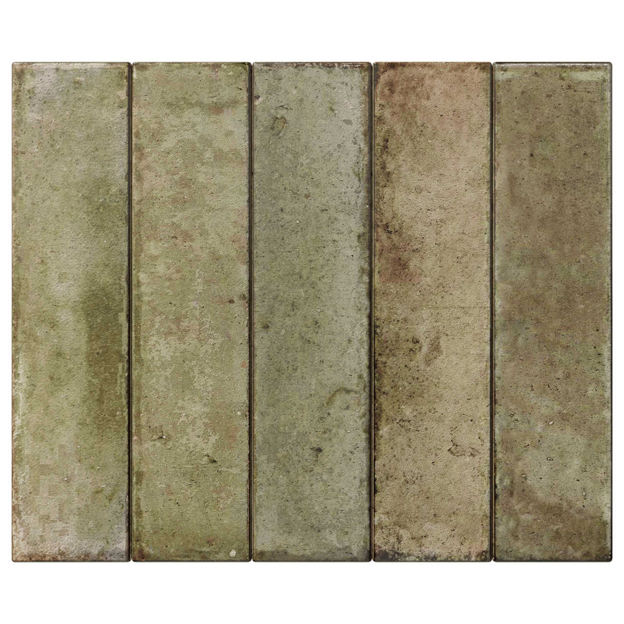 Carruzo Volcan keramische wandtegels 32 stuks 6x25cm Oliva