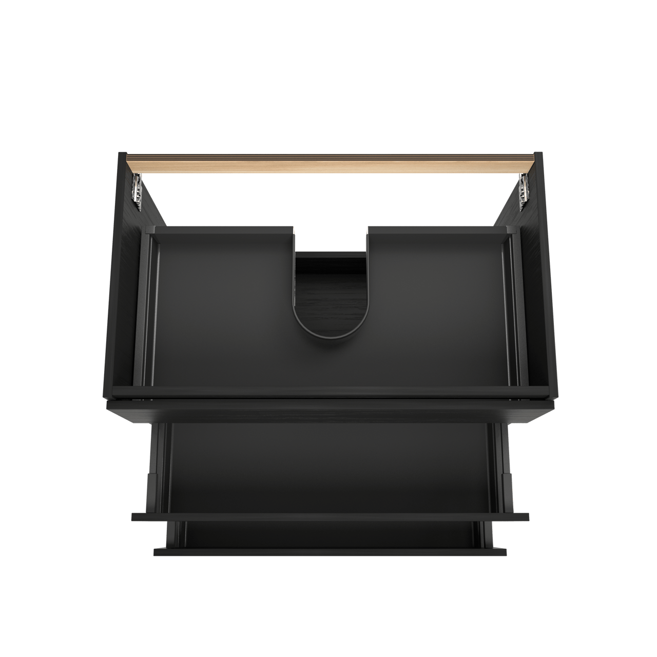 Balmani Lucida stehender Waschbeckenunterschrank: 90 x 55 cm, Eiche Schwarz, 3 Schubladen